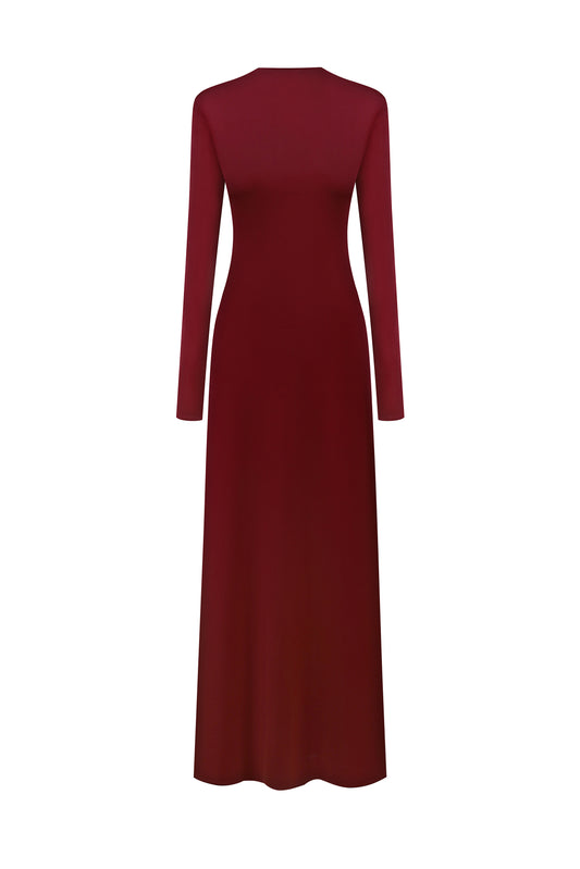 VONA DRESS BURGUNDI