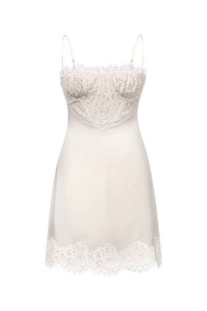 VITALIIA WHITE SILK DRESS