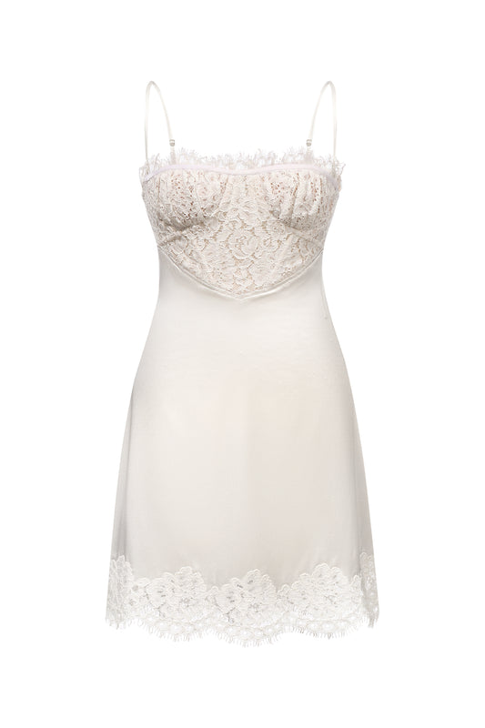 VITALIIA WHITE SILK DRESS