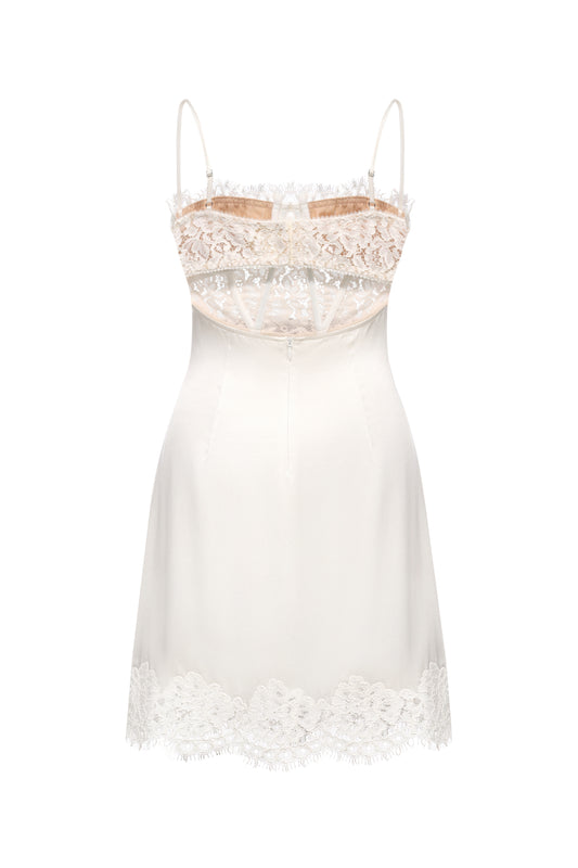 VITALIIA WHITE SILK DRESS