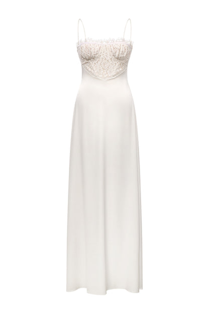 LEELA WHITE SILK DRESS