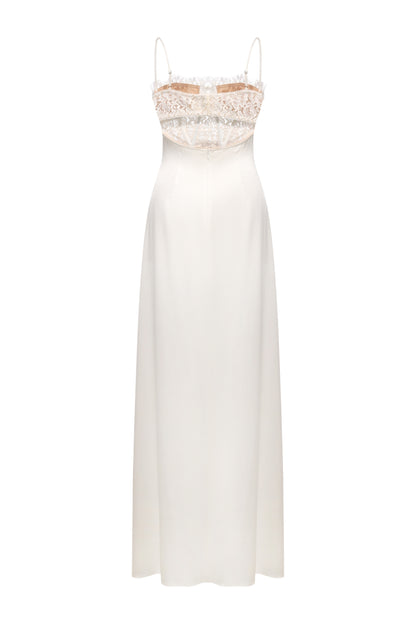 LEELA WHITE SILK DRESS