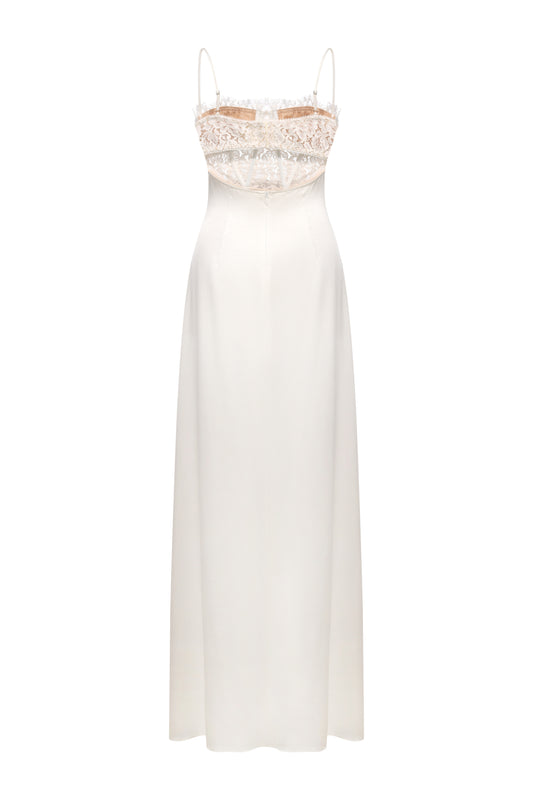 LEELA WHITE SILK DRESS