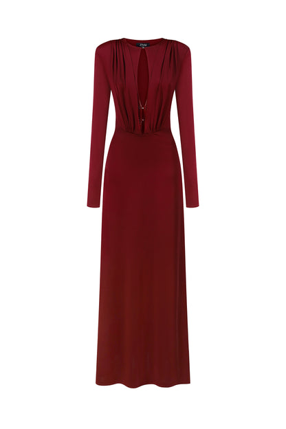 VONA DRESS BURGUNDI