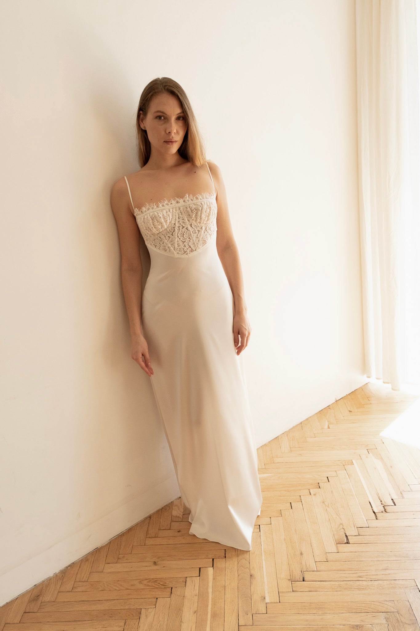 LEELA WHITE SILK DRESS