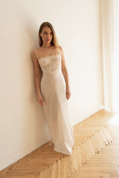 LEELA WHITE SILK DRESS