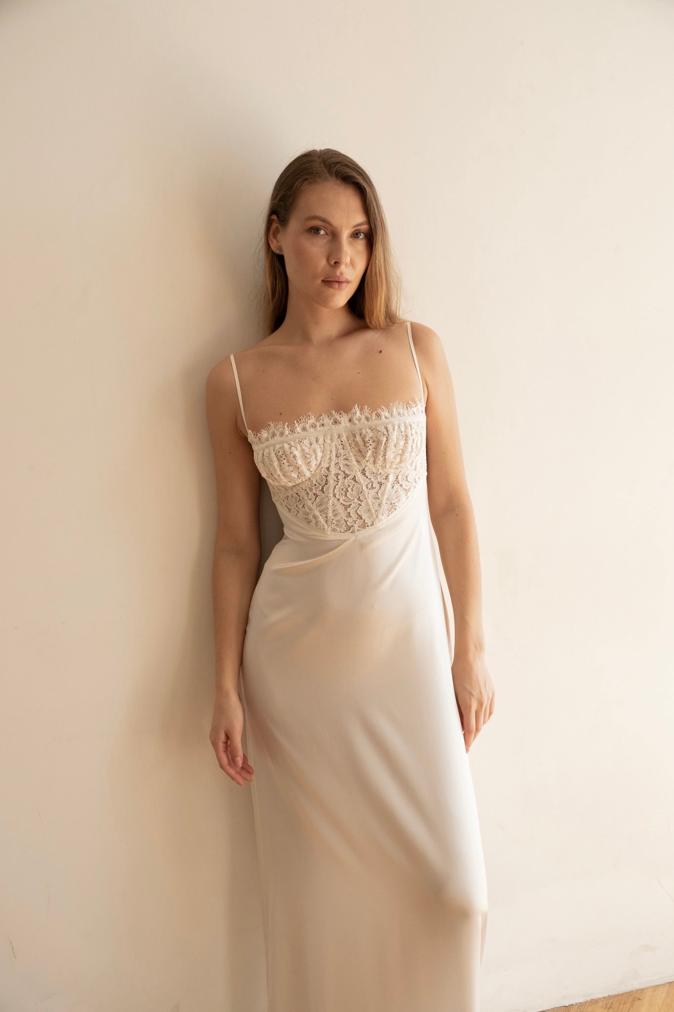 LEELA WHITE SILK DRESS