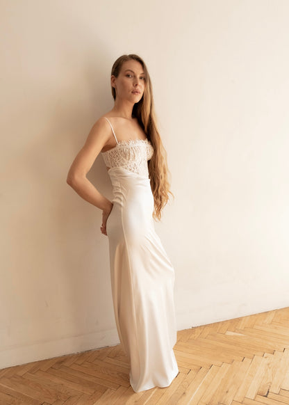 LEELA WHITE SILK DRESS