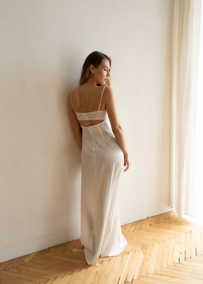 LEELA WHITE SILK DRESS