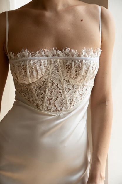 VITALIIA WHITE SILK DRESS